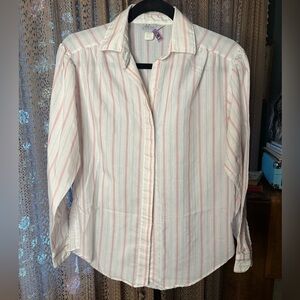Vintage “Alicia” Pink And White Striped Blouse